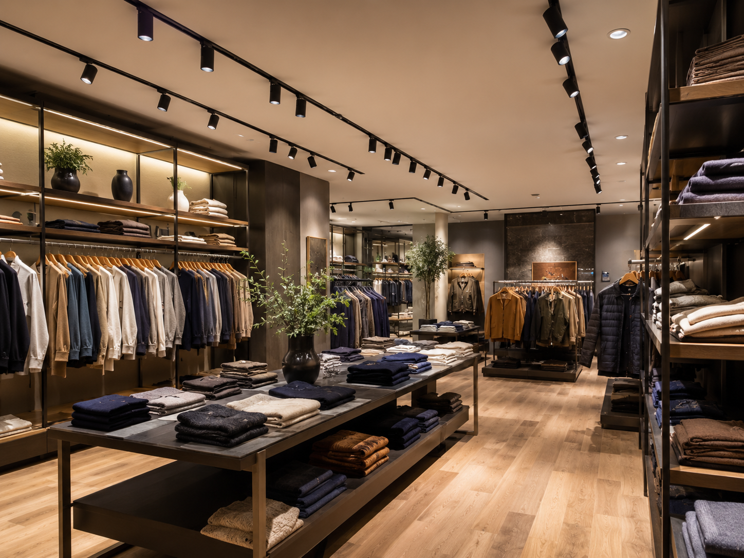 商品の色を正確に見せる高演色LEDでスポットライトを効果的に配置。売れる照明を実現します。